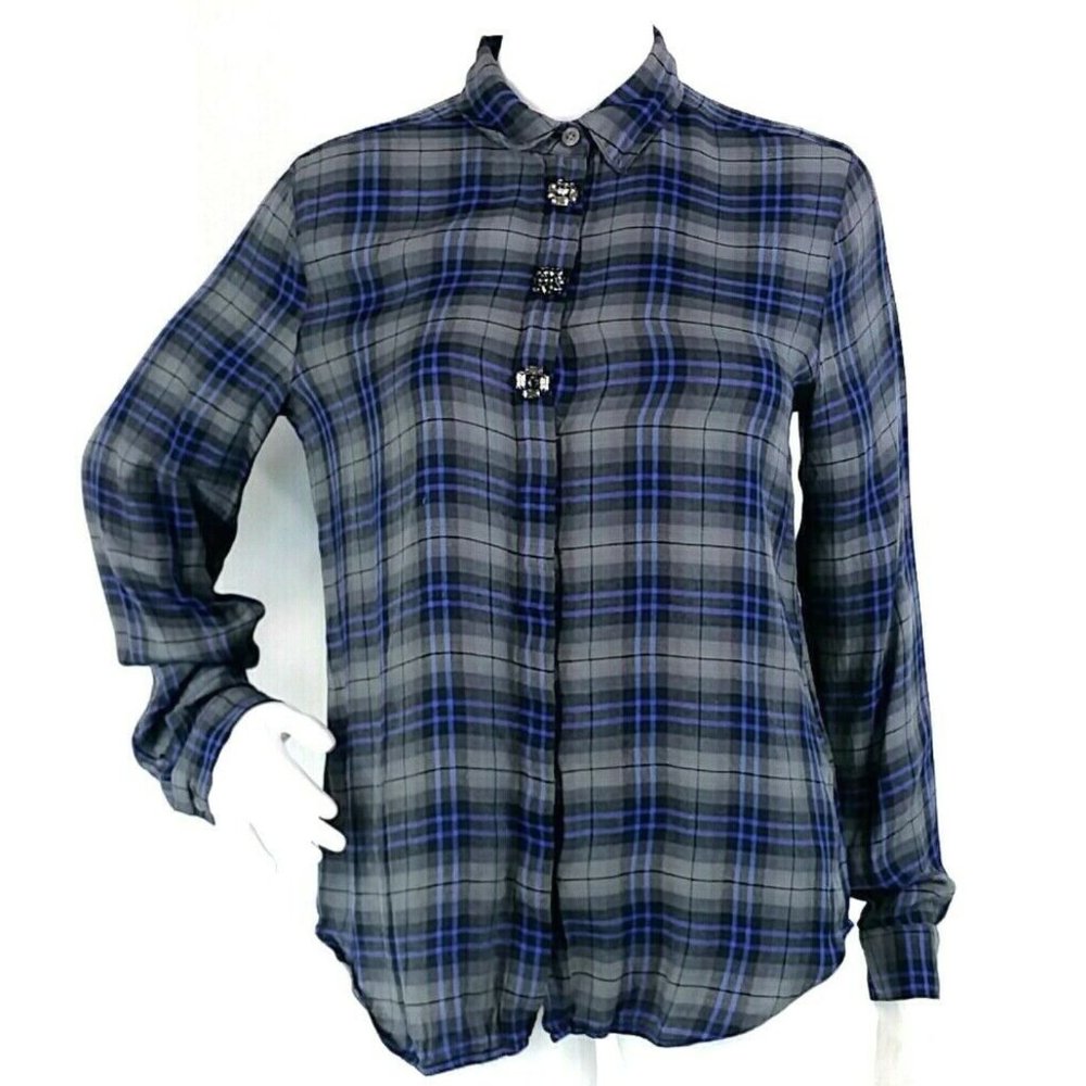 Bejeweled Plaid Buttondown